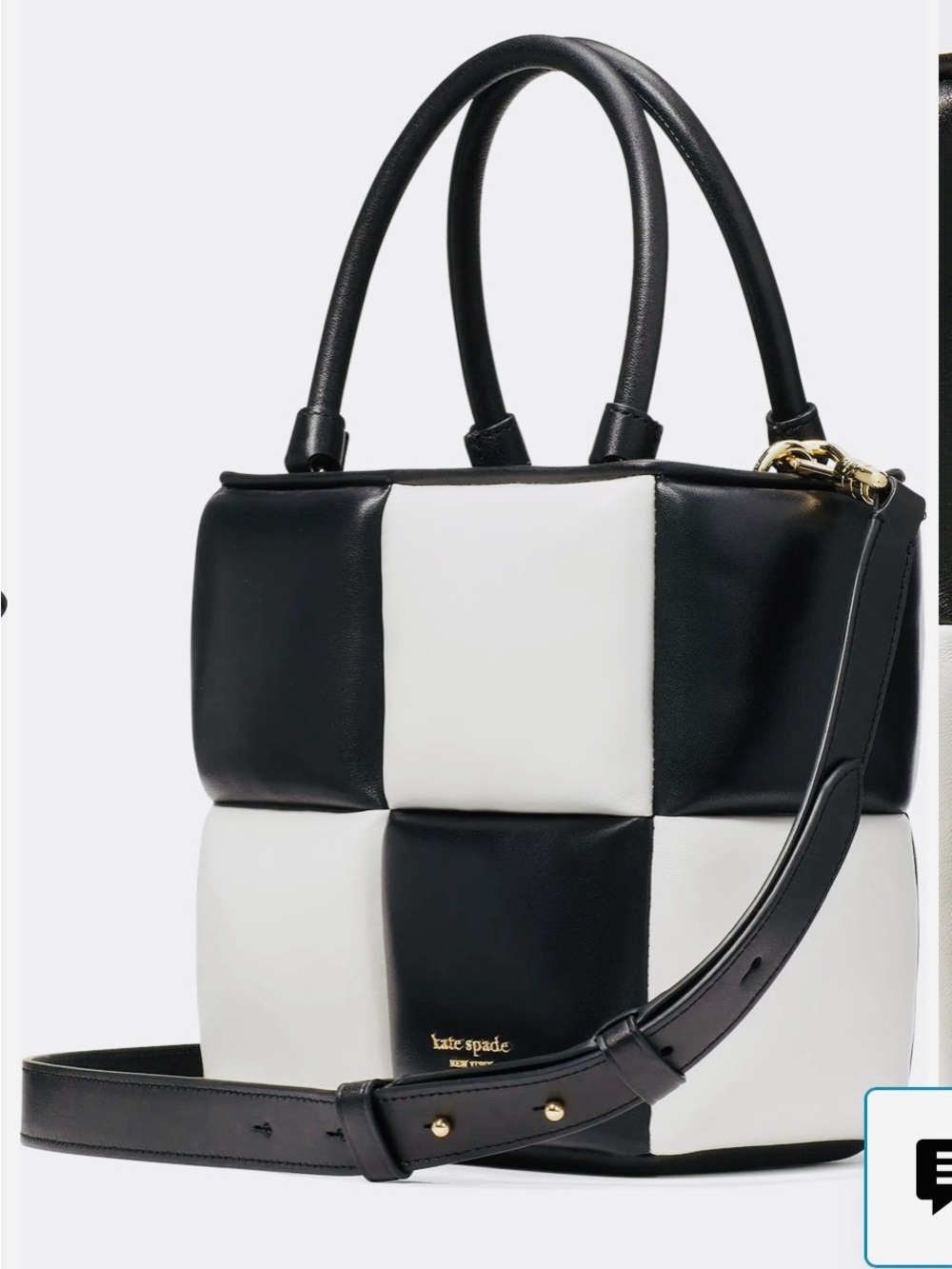 kate spade Black and White Checkerbox Satchel
